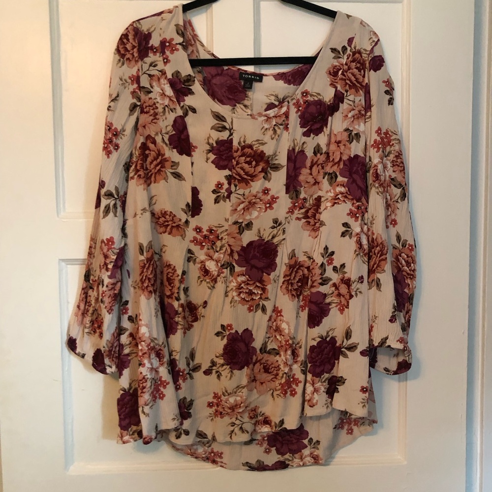 Torrid Floral Cream Top